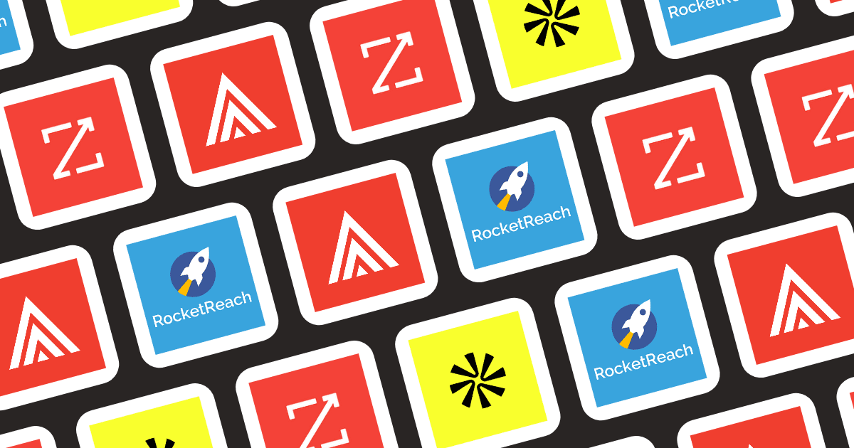 ZoomInfo, RocketReach, Apollo, and Warmrank logos side by side